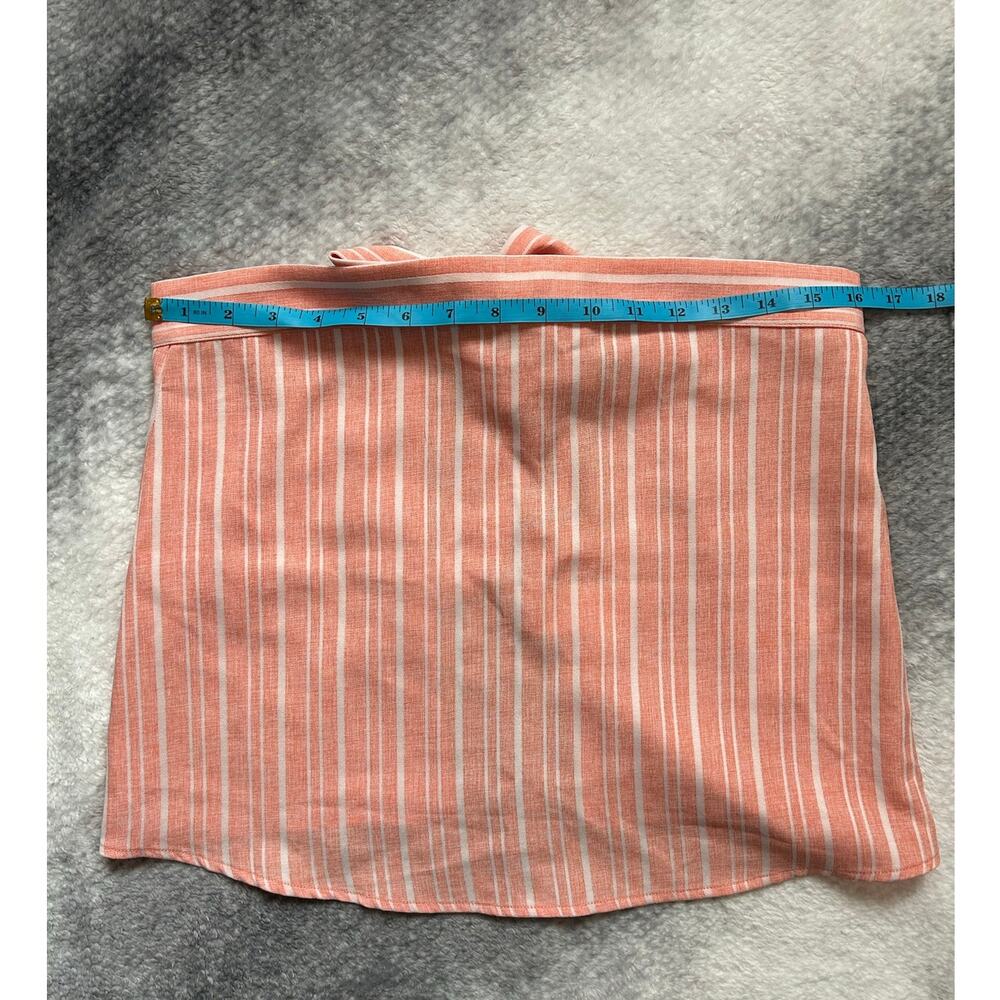 Revolve Superdown Hannah Tie Bow Back Crop Top Pink White Stripe Size Medium - Picture 8 of 13